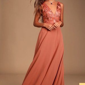 Lulus rusty rose maxi dress